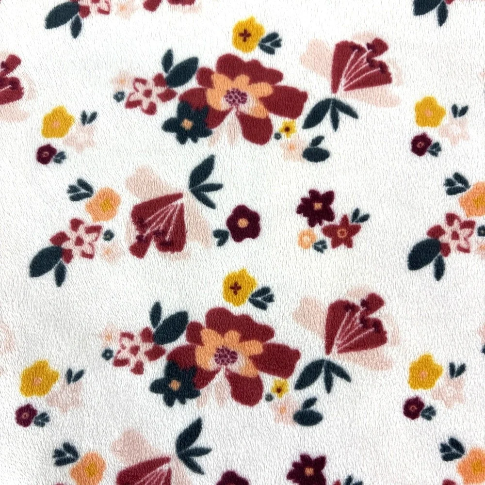 Chick Pea Baby Blanket Pink Yellow White Floral Flower Sherpa Security 30x30‎